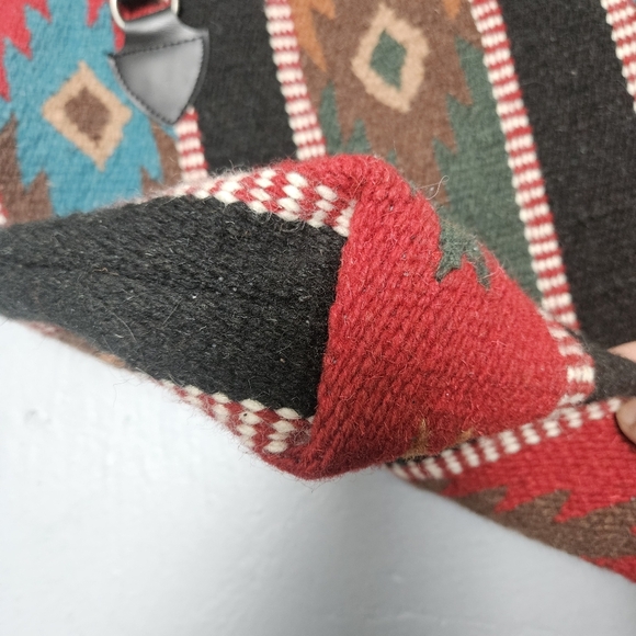 EL Paso Aztec Pattern  Native Handwoven Full zip Wool Blend Shoulder Bag - Picture 8 of 12